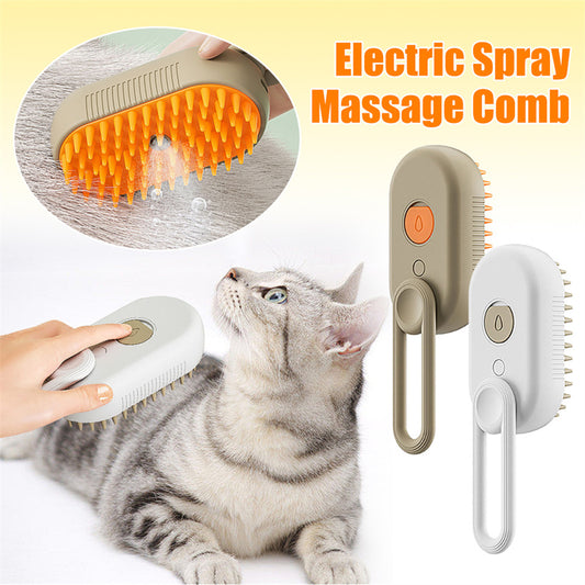 Cat Steam Brush Steamy Dog Brush 3 In 1 Electric Spray Cat Hair Brushes