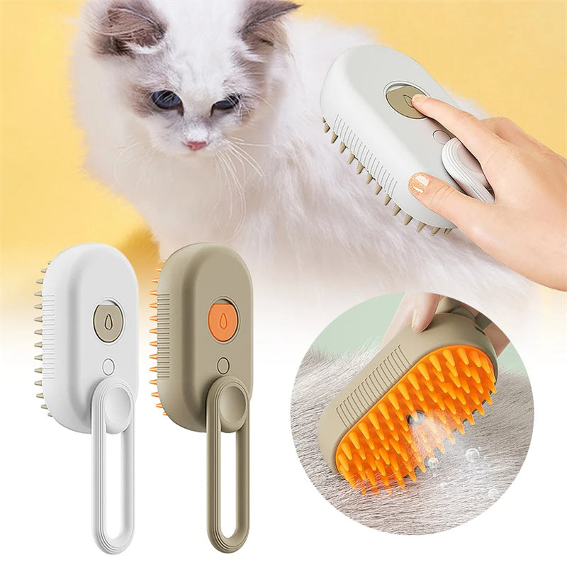 Cat Steam Brush Steamy Dog Brush 3 In 1 Electric Spray Cat Hair Brushes