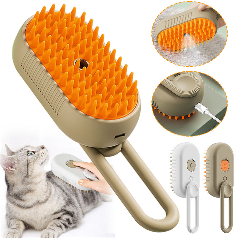 Cat Steam Brush Steamy Dog Brush 3 In 1 Electric Spray Cat Hair Brushes