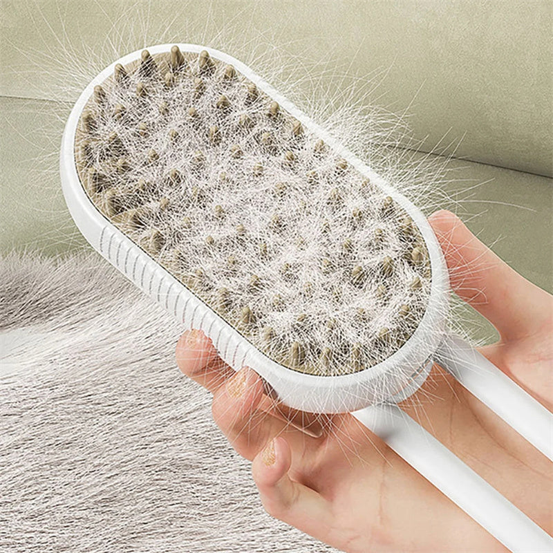 Cat Steam Brush Steamy Dog Brush 3 In 1 Electric Spray Cat Hair Brushes